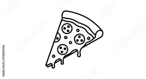 Minimalistic Slice of Pizza with Pepperoni Displayed Against a Black Canvas