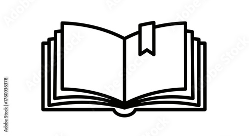 Open Book illustration With Bookmark Depicting Reading Education And Knowledge