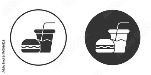 Hamburger soda icon. filled flat sign for mobile concept. Vector graphics
