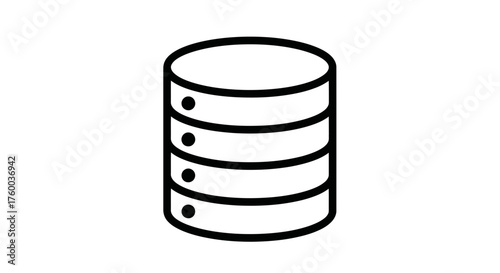 Modern Vector Silhouette Illustrating Database Storage Concept within a Black Background