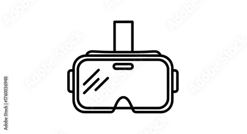 Modern Virtual Reality Goggles Icon Illustrating Digital Technologies and Futuristic Worlds