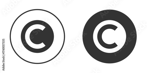Copyright icon. filled flat sign for mobile concept. Vector graphics