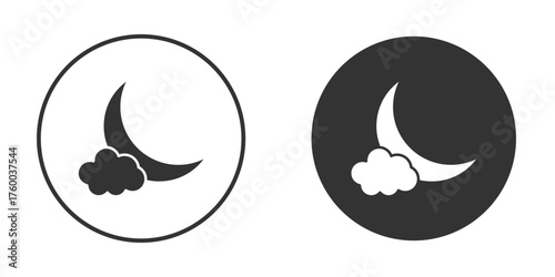 Cloud moon icon. filled flat sign for mobile concept. Vector graphics