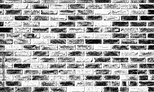 Textured Grunge Background black and white brick wall pattern with rough surfaces isolated on a transparent background