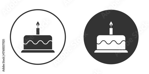 Cake birthday icon. filled flat sign for mobile concept. Vector graphics