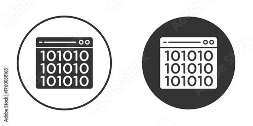 Binary code icon. filled flat sign for mobile concept. Vector graphics