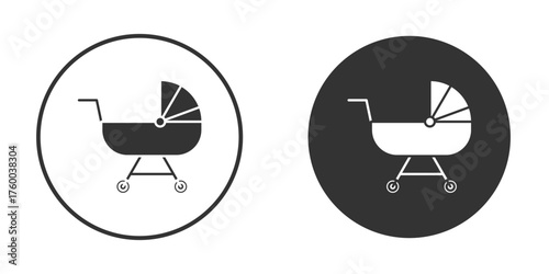 Baby carriage icon. filled flat sign for mobile concept. Vector graphics