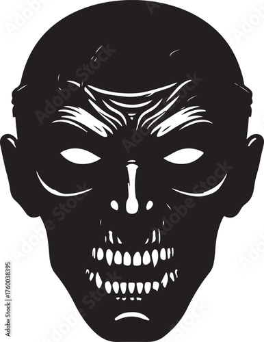 SILHOUETTE OF MONSTER MASK ICON HALLOWEEN