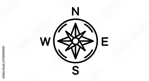 Precise Compass Navigating The Cardinal Directions In A Dark Backdrop With Elegant Lines