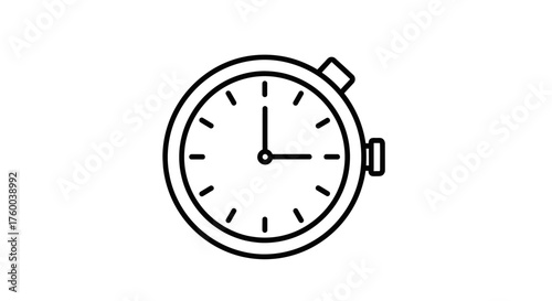 Precise Time Measurement Concept Depicted Through Elegant And Simplified Stopwatch Icon