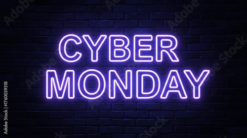 Bright neon sign glows with 