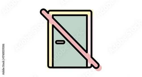Prohibited Access Or Entry: Symbolizing Restriction, Denial, And Closed Doors, Illustration