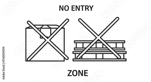 Prohibited Area Zone Symbol Illustrating No Entry and Restricted Access for Cartons and Pallets