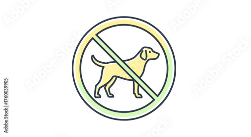 Prohibited Pet Entry Symbol: An Illustrated Warning Indicating No Dogs Allowed Areas