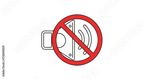 Prohibiting Audio: Symbol Illustrating Silence, Restriction, or Muted Sound Concept