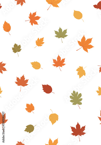 A delightful scattering of autumn leaves in various warm colors.