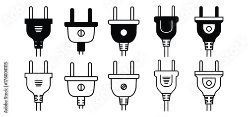 Comprehensive collection of diverse electrical power plug types and connectors