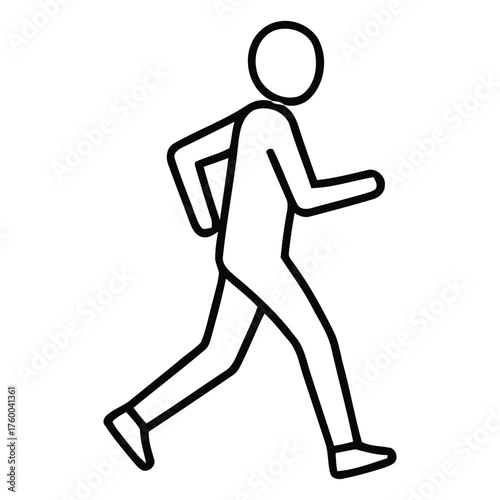 Basic Outline Graphic Depicting a Person Engaged in Running Activity