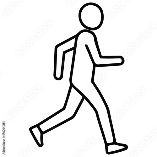 Clean Vector Line Art of a Running Figure Displaying Dynamic Movement