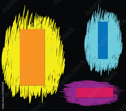 Abstract colorful brush stroke background, Vibrant paint brush texture, Colorful grunge brush composition featuring vivid geometric shapes for creative design projects