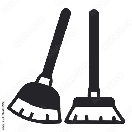 Pair of Household Sweeping Brooms for Efficient Floor Cleaning