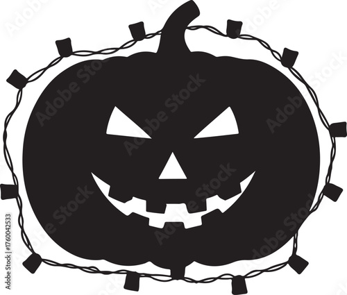 PUMPKIN WITH LIGHT SILHOUETTE HALLOWEEN