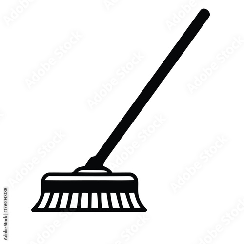 Essential Angled House Cleaning Broom Silhouette with Robust Bristles