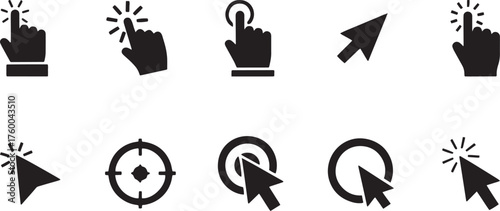 Vector art of cursor and click icons set
