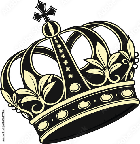vector black silhouettes of crowns isolated on a white background.