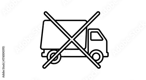 Prohibition of Transportation Icon Depicted, Forbidden Delivery Symbols, Shipping Restriction