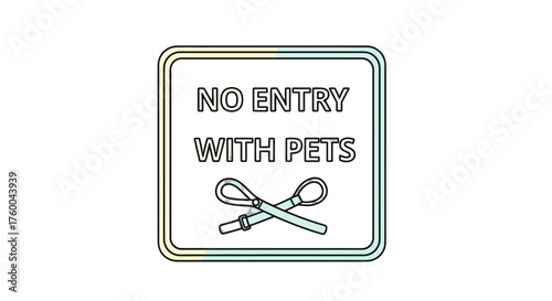 Prohibition Sign Announcing A Ban On Pet Entry, Clear Iconography, Black Backdrop Visual