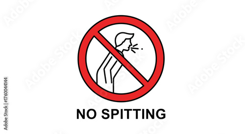 Prohibition Sign Illustrating Preventing Spitting In Public For Health and Hygiene Purposes