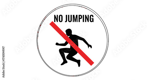 Prohibition Sign: Illustrative Warning Against Jumping, Simple Design, Clear Message Displayed