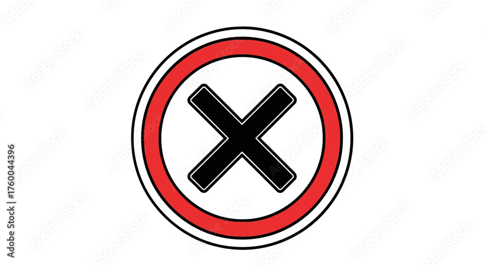 Obraz premium Prohibition Sign: Vector Representation Of Forbidden Action, Not Allowed Concept In Black Background