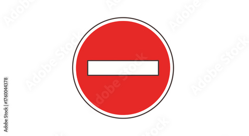 Prohibition Sign Symbolizing Restriction, Indicating Inadmissibility And No Entry Road Access