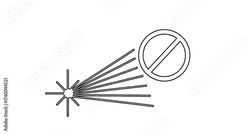 Prohibition Symbol Depicted In A Dark Context With Striking Illumination And Lines