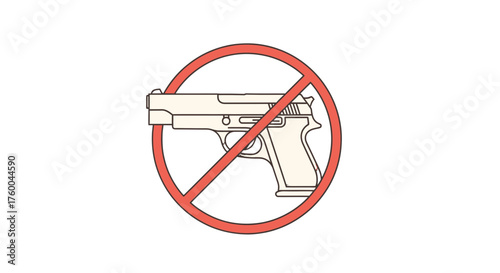Prohibition Symbol Depicting A Gun Inside A Red Circle Against A Black Background