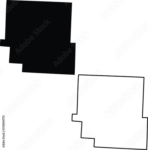 Map of Muskingum County Ohio USA Silhouette Flat and Outline Design