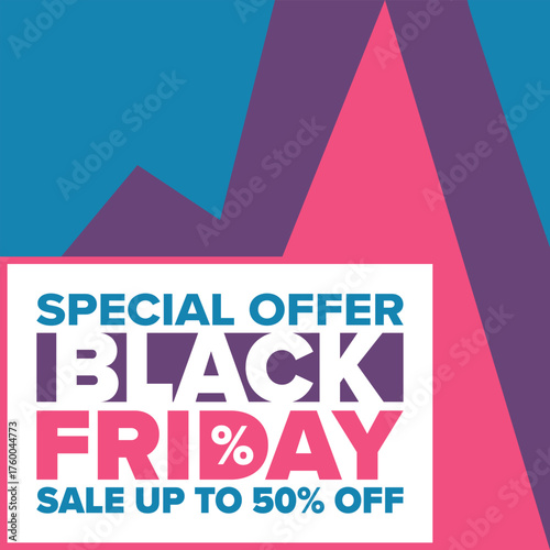Black Friday. Sale up to 90% off. Biggest sale of the year. Special offer banner. Holiday shopping in United States. Super season deal in November. Discount badge. Creative vector template