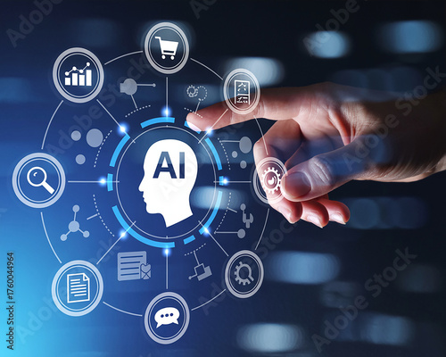 Innovative AI technology empowering business solutions with a human touch, driving digital transformation, optimizing workflows, and enhancing customer experiences through smart automation