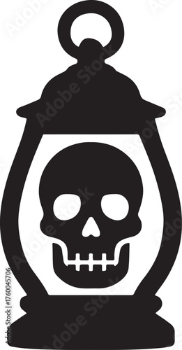 SKULL LANTERN ICON SILHOUETTE 