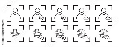 fingerprint icon Signature concept for password encryption. to protect information