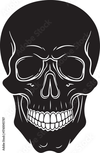BLACK SKULL ICON IN SILHOUETTE