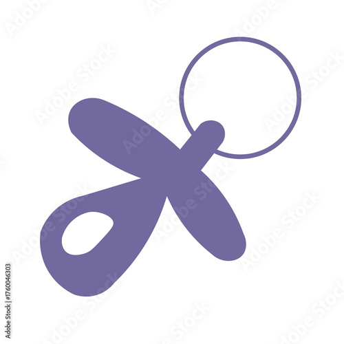 Purple Baby Pacifier Icon – Cute Infant Soother PNG | Nursery Clipart | Baby Shower Design Element