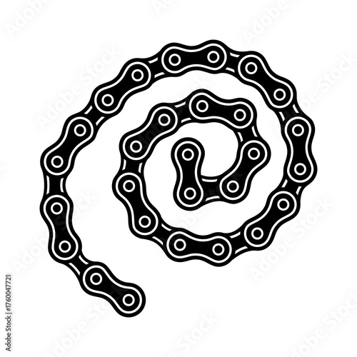 Bike Chain Vector Illustration | Bicycle Gear Silhouette | Mechanic Tool Icon