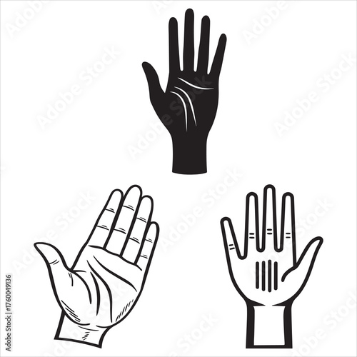 human hand  vector line art