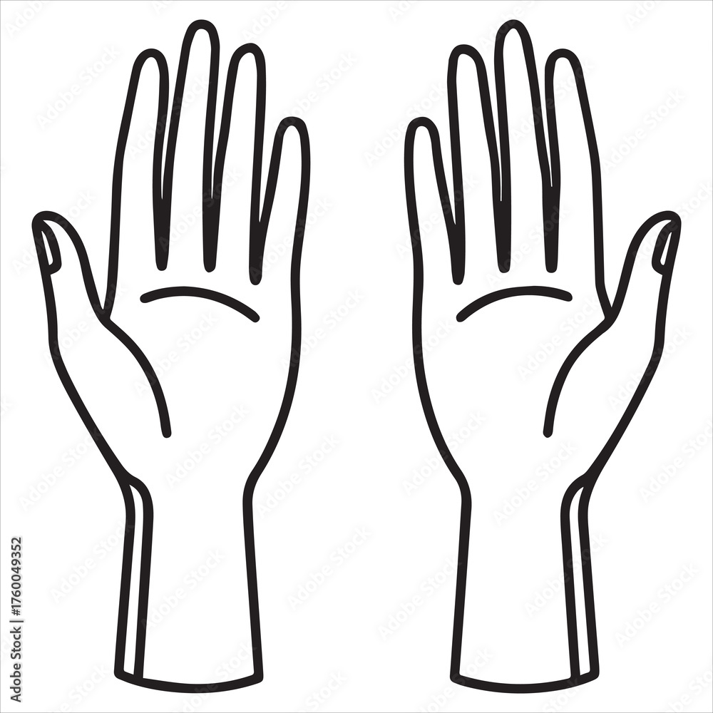 Obraz premium human hand vector line art