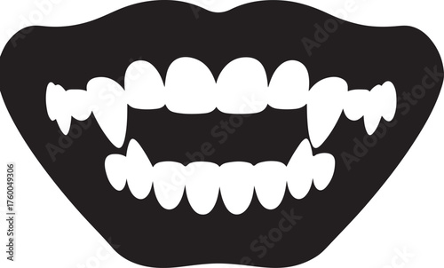 Vampire teeth icon silhouette