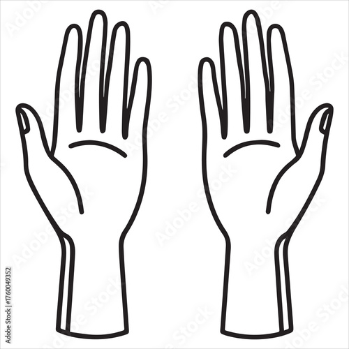 human hand  vector line art