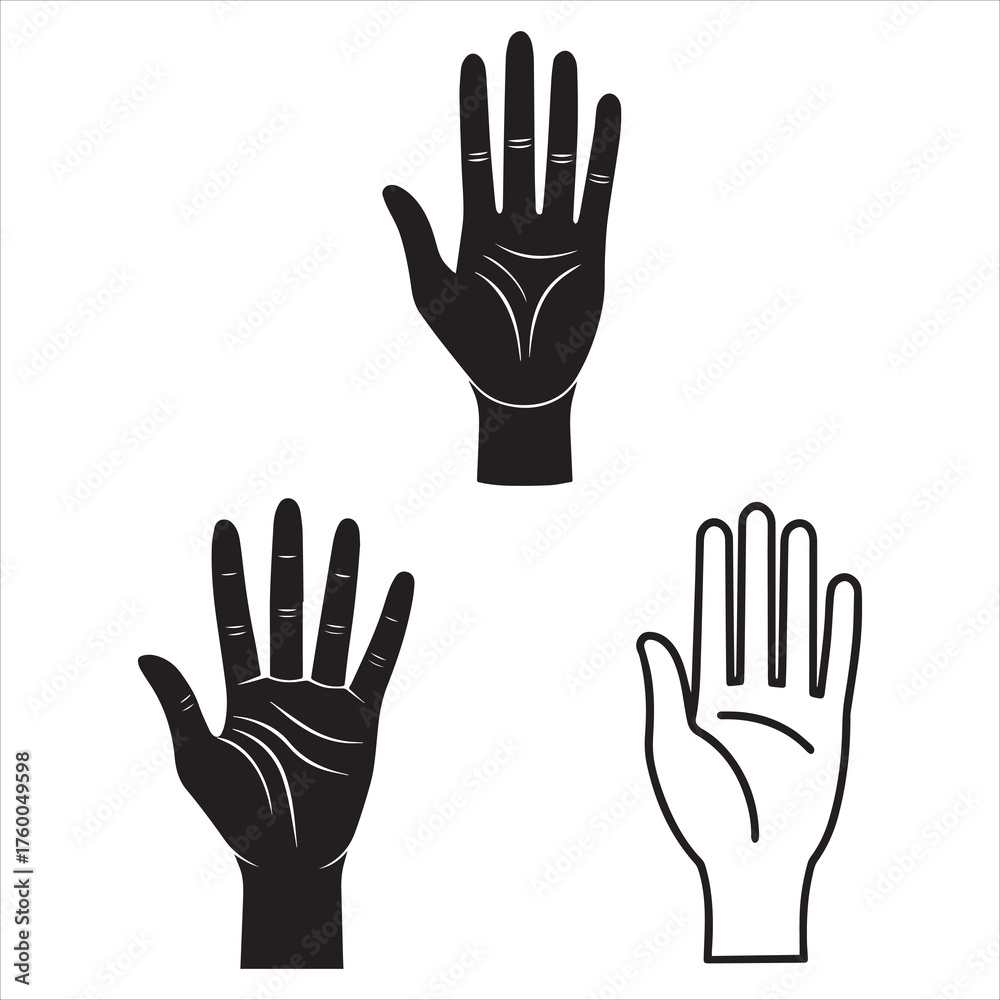 Obraz premium human hand vector line art